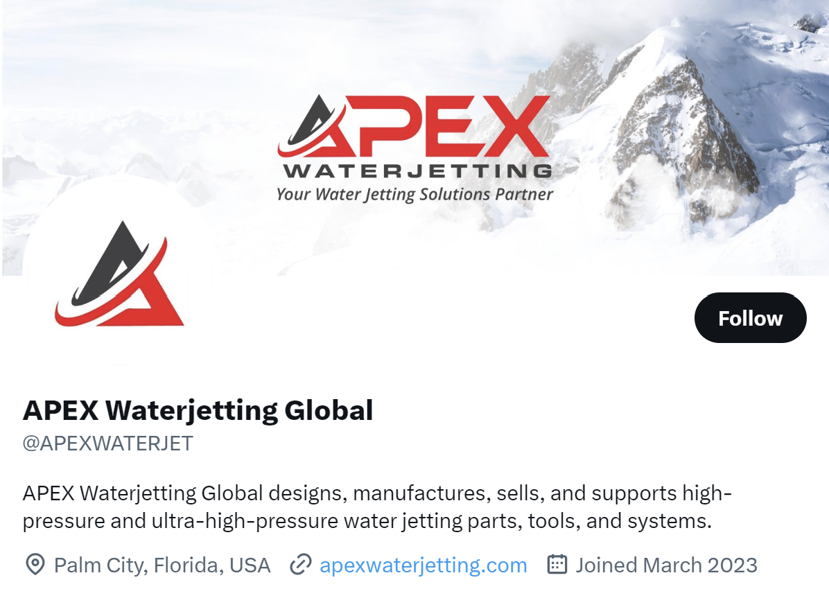 APEX Waterjetting on Twitter