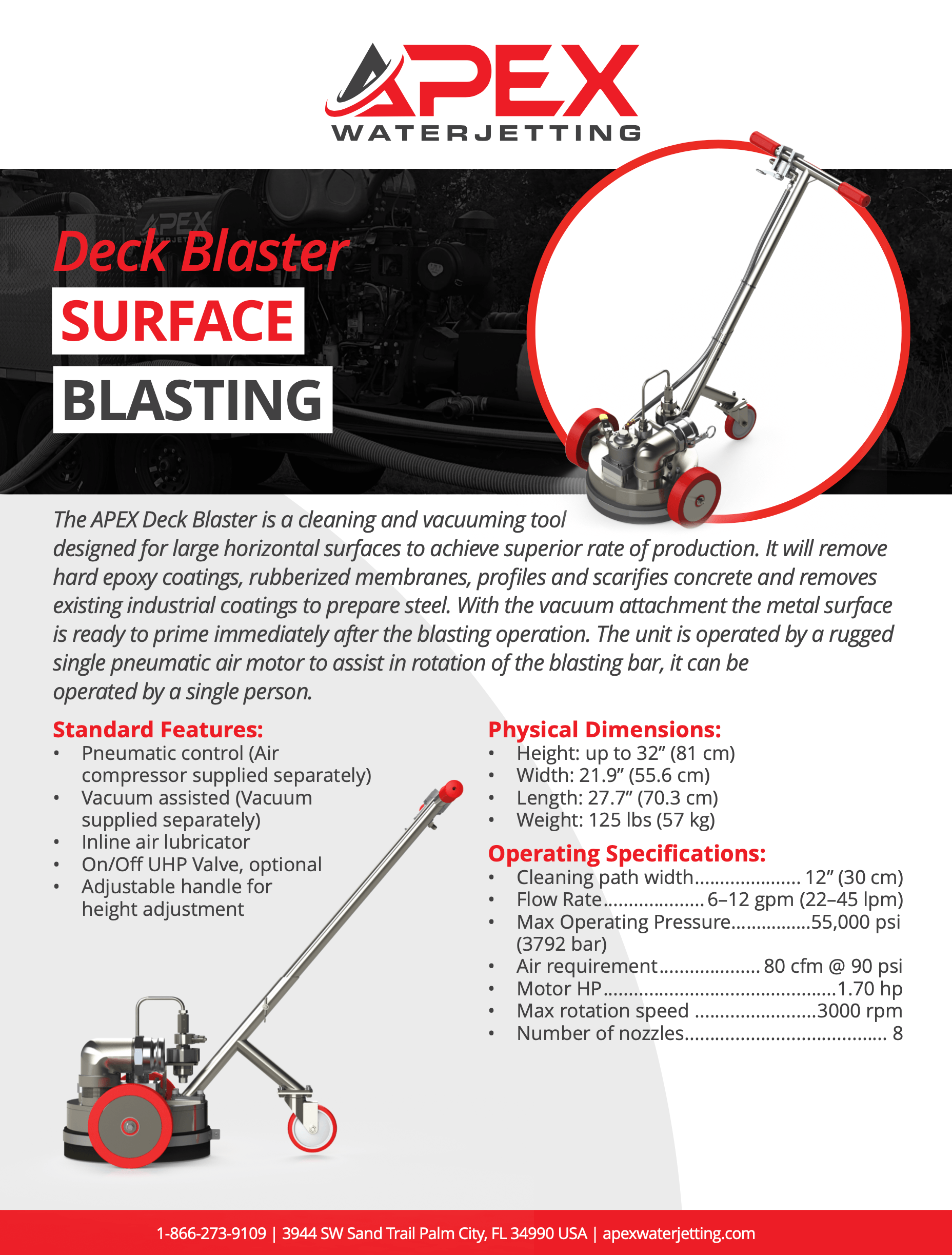 APEX Deck Blaster Spec Sheet