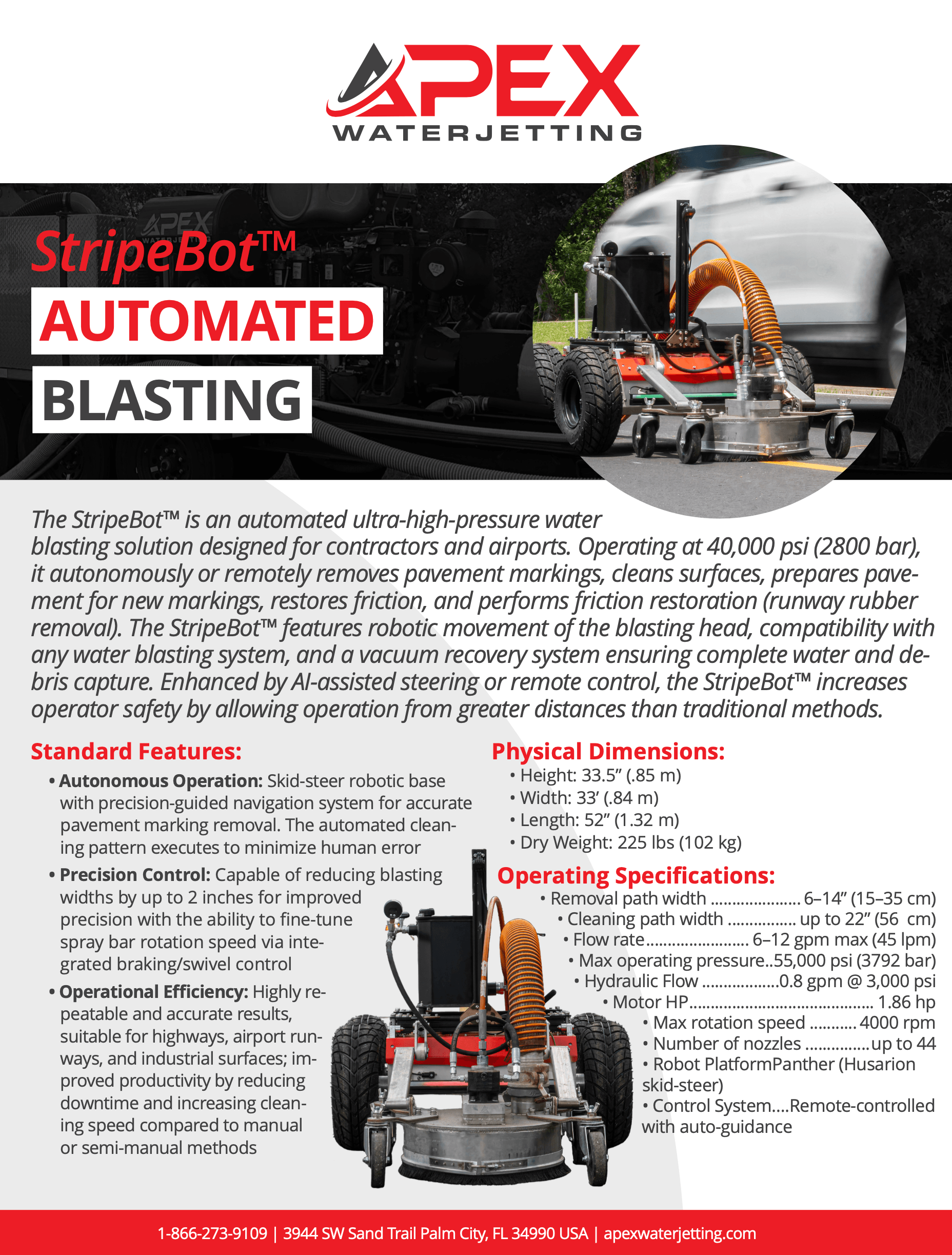 APEX StripeBot Spec Sheet